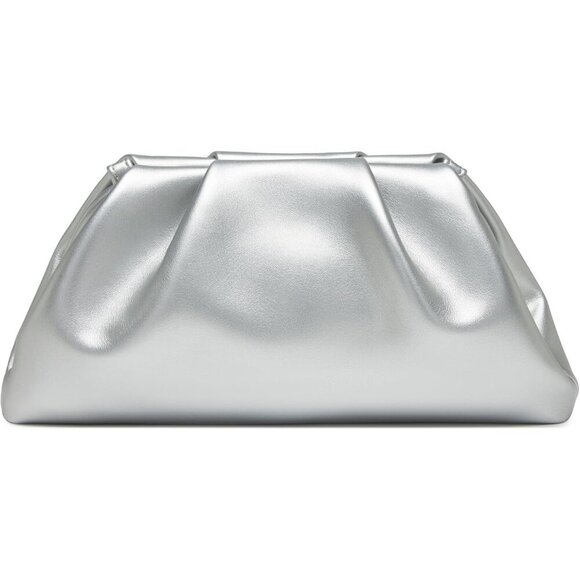 🆕Women's Silver Soft PU Leather Clutch Purse Elegant Formal Evening Bag - Picture 1 of 9